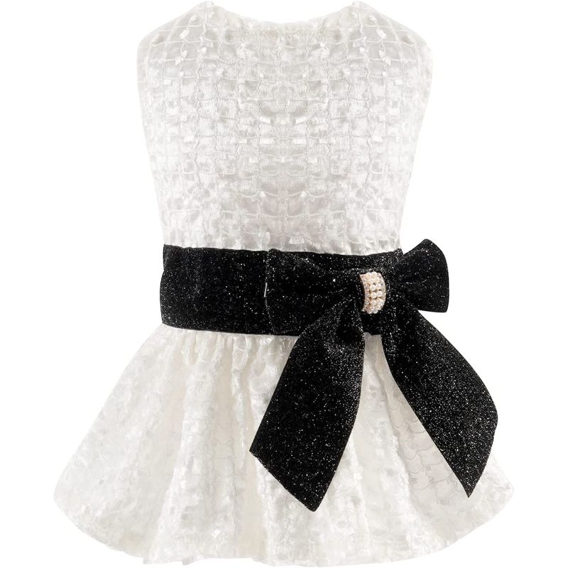 Summer Puppy Clothes For Small Dogs Girl Sequins Skirt-Paw Print Pad