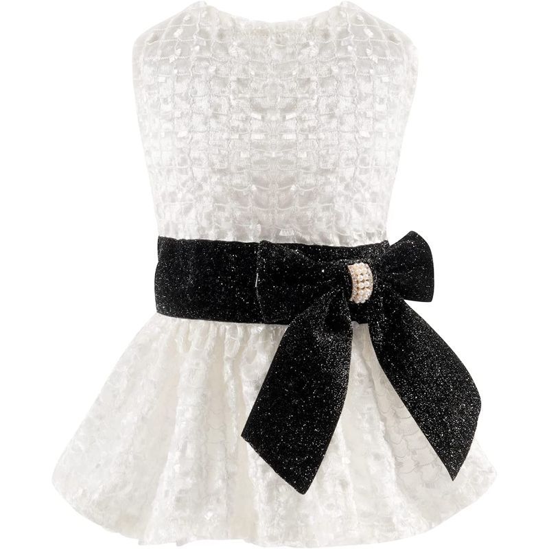 Summer Puppy Clothes For Small Dogs Girl Sequins Skirt-Paw Print Pad