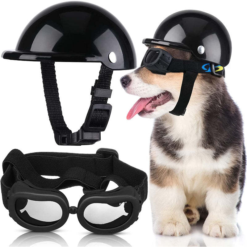 Small Dog Helmet Goggles UV Protection Doggy Sunglasses-Paw Print Pad