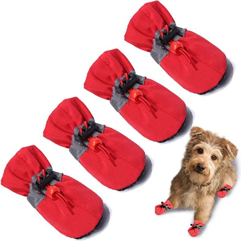 Dog Boots & Paw Protector, Anti-Slip Sole Winter Snow Dog Booties-Paw Print Pad