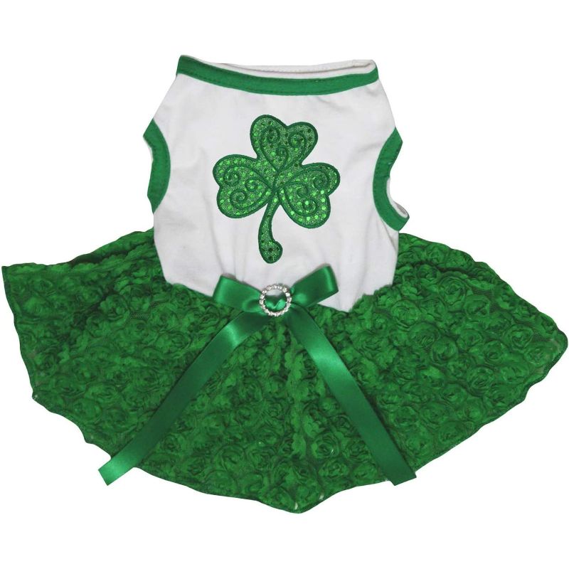 Sequins Clover Puppy Dog Dress-Paw Print Pad