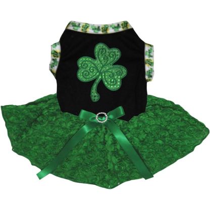 Sequins Clover Puppy Dog Dress-Paw Print Pad