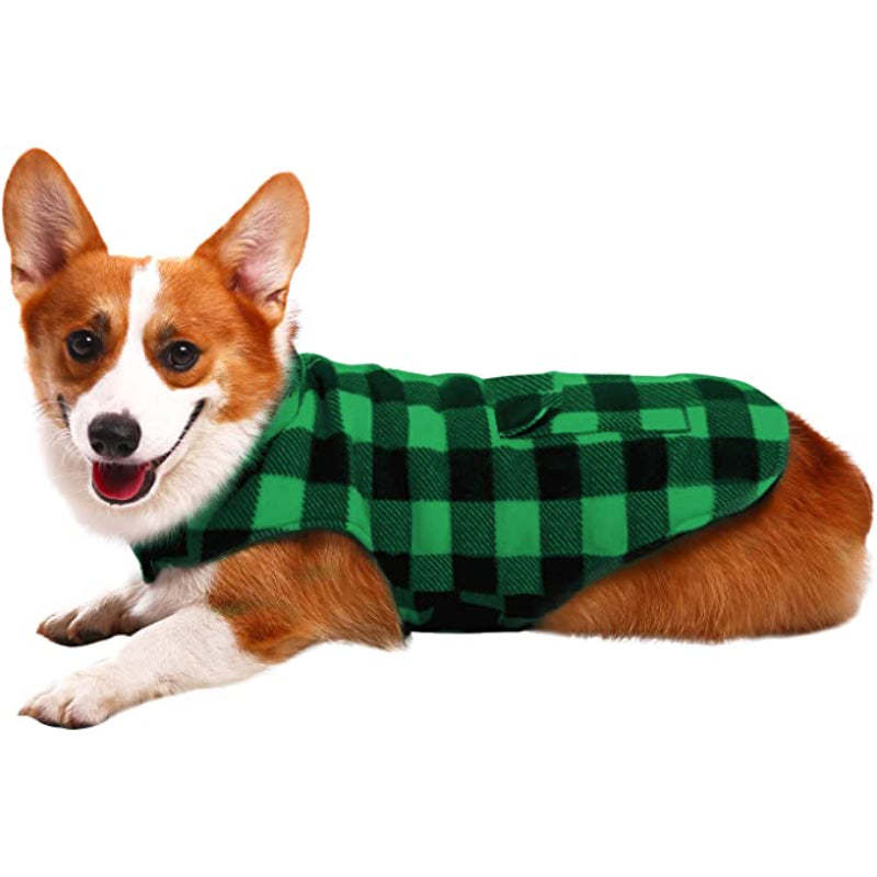 Dog Winter Coat, Dog Fleece Jacket Plaid Reversible Dog Vest Waterproof Windproof Cold Weather Dog Clothes Pet Apparel For Dogs-Paw Print Pad