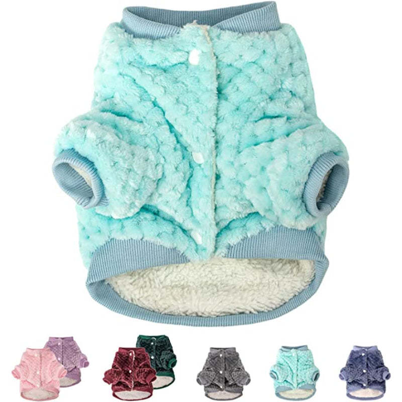 Dog Sweater, Warm Fur Soft Pet Clothes Vest Coat For Winter Christmas-Paw Print Pad