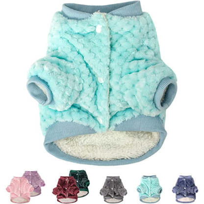 Dog Sweater, Warm Fur Soft Pet Clothes Vest Coat For Winter Christmas-Paw Print Pad