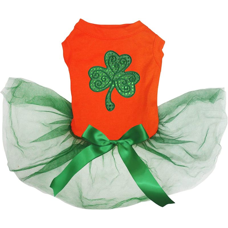 Sequins Clover Puppy Dog Dress-Paw Print Pad