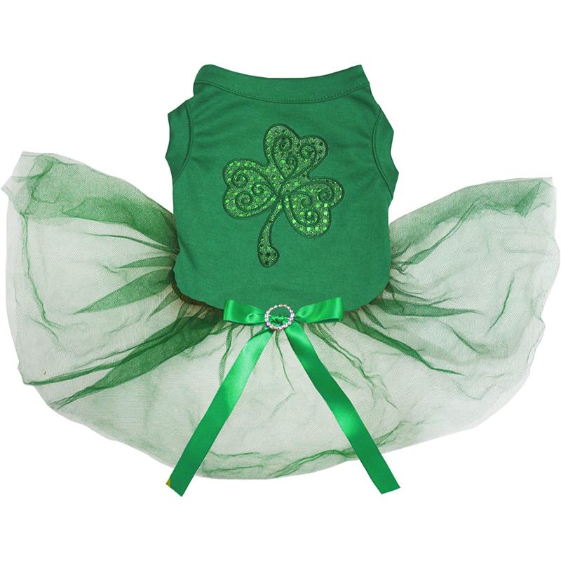 Sequins Clover Puppy Dog Dress-Paw Print Pad