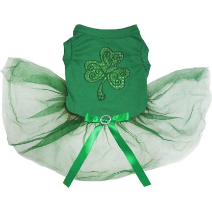 Sequins Clover Puppy Dog Dress-Paw Print Pad