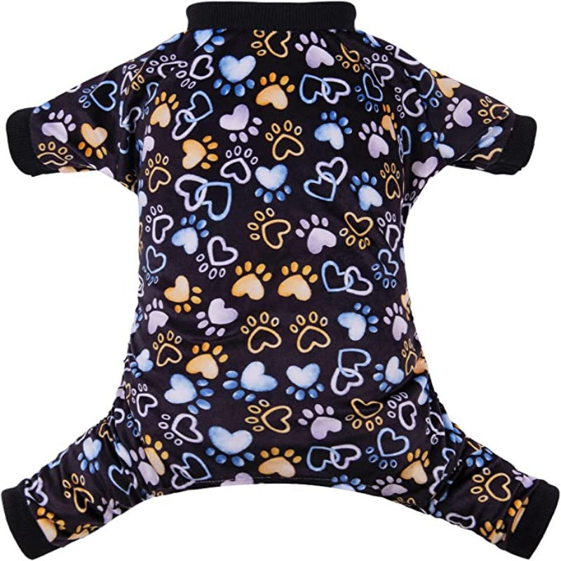Pig Dog Pajamas Cat Clothes Pet Pjs Onesie Coat-Paw Print Pad