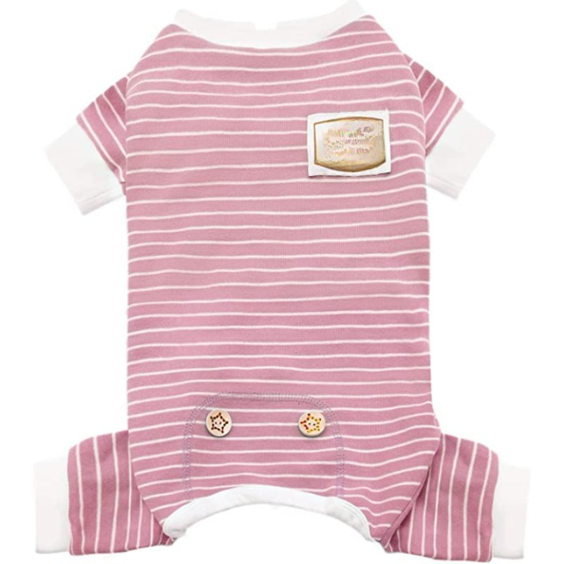 Dog Pajamas Stretchable Dog Jumpsuit 4 Legs Strip PJS Pet Puppy Pajamas Lightweight-Paw Print Pad