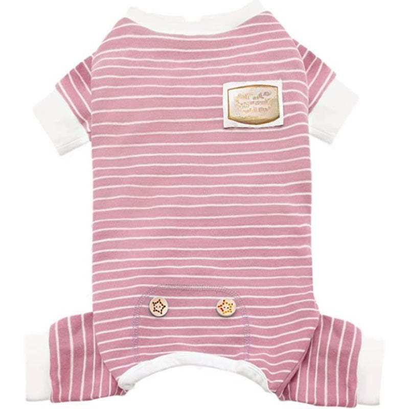 Dog Pajamas Stretchable Dog Jumpsuit 4 Legs Strip PJS Pet Puppy Pajamas Lightweight-Paw Print Pad