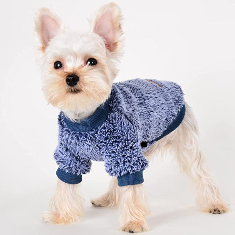 Pet Dog Clothes Dog Sweater Soft Thickening Warm Pup Dogs Shirt Winter Puppy Sweater-Paw Print Pad