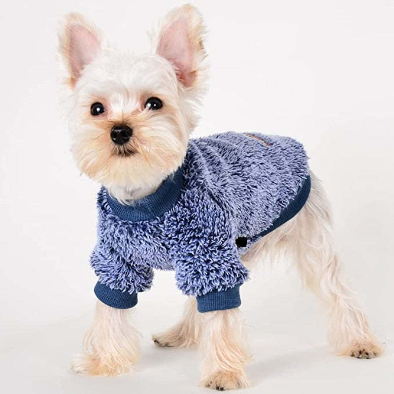 Pet Dog Clothes Dog Sweater Soft Thickening Warm Pup Dogs Shirt Winter Puppy Sweater-Paw Print Pad