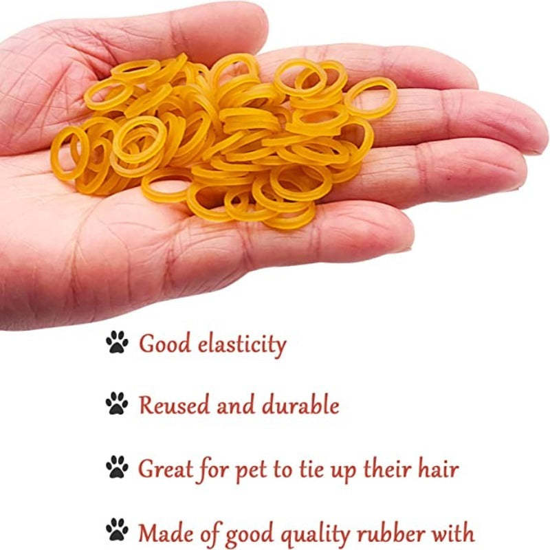 Bulk Dog Rubber Bands For Hair Grooming DIY Hair Bows Top Knots For Puppies Cats Farm Animals Small Medium Large Dogs-Paw Print Pad