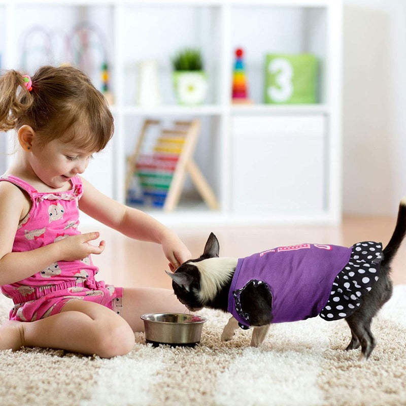 2 Pieces Dog Dresses For Small Dogs And Cats-Paw Print Pad