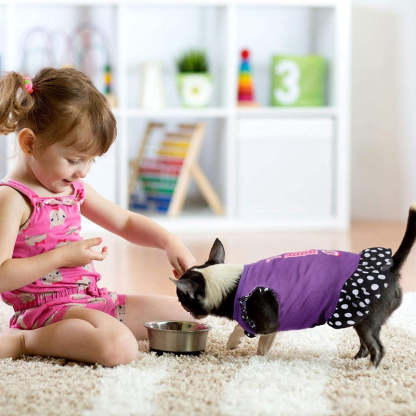 2 Pieces Dog Dresses For Small Dogs And Cats-Paw Print Pad