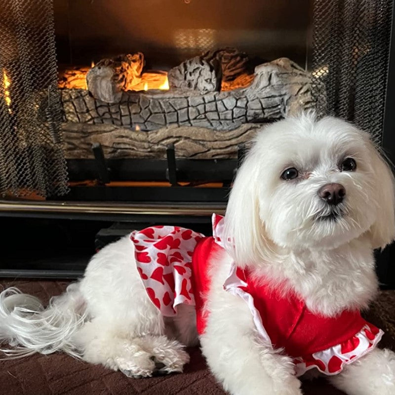 4 Pieces Dog Dress Dog Clothes For Small Dogs Girl Dog Clothes Flower Dog Dresses For Small Dogs-Paw Print Pad