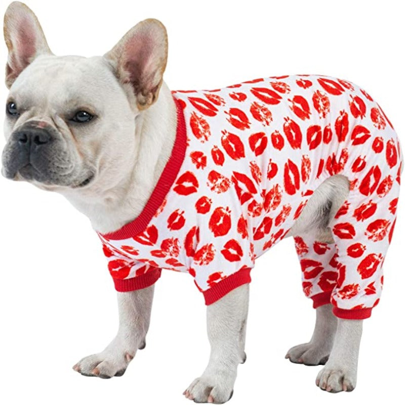 Pig Dog Pajamas Cat Clothes Pet Pjs Onesie Coat-Paw Print Pad