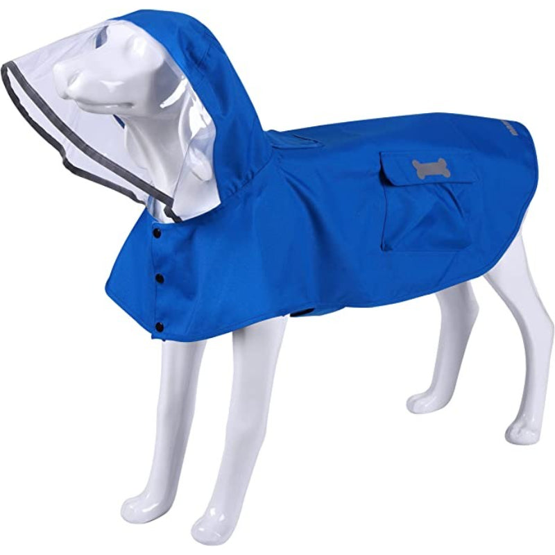 Waterproof Dog Raincoat, Adjustable Reflective Lightweight Pet Rain Clothes With Poncho Hood (Yellow, X-Small)-Paw Print Pad