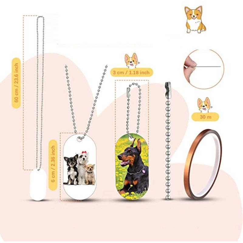Pendants Double Sided Blank Stamping Metal Tags-Paw Print Pad