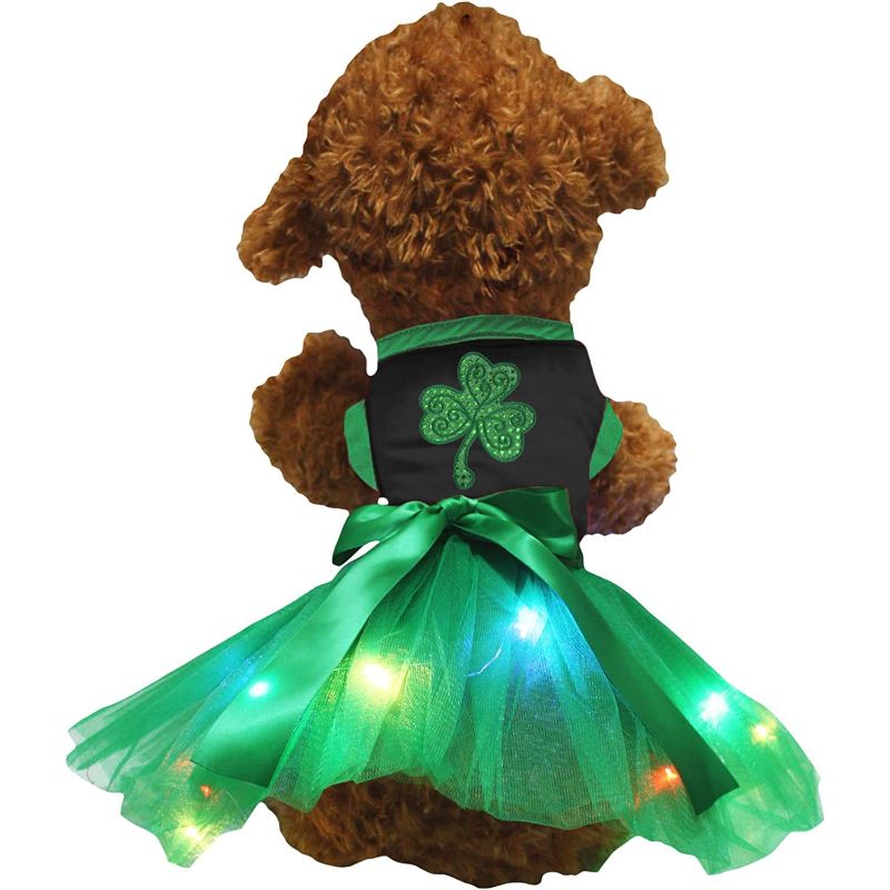 Sequins Clover Puppy Dog Dress-Paw Print Pad