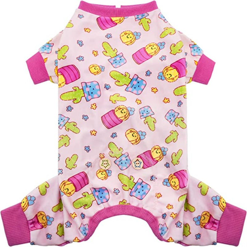 Pajama Soft Material Stretchable Diamond Dogs Pajamas Onesie Pet Pjs Dogs Apparel for Small Dogs-Paw Print Pad