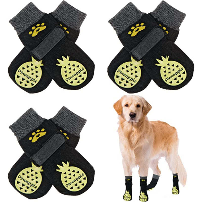 Anti Slip Paw Protectors Socks With Elastic Adjustable-Paw Print Pad