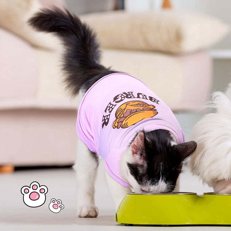 8 Pieces Pet Soft Shirts Classy Dog Outfits Small Dog for Pet Dogs-Paw Print Pad