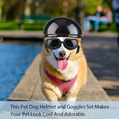 Small Dog Helmet Goggles UV Protection Doggy Sunglasses-Paw Print Pad