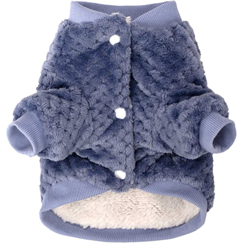 Dog Sweater, Warm Fur Soft Pet Clothes Vest Coat For Winter Christmas-Paw Print Pad