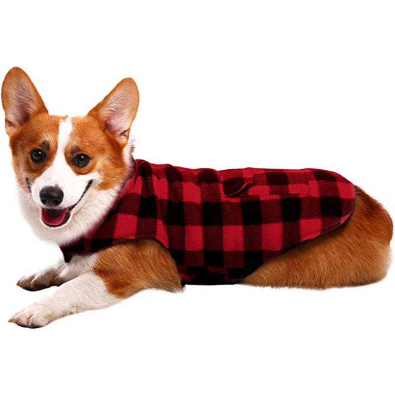 Dog Winter Coat, Dog Fleece Jacket Plaid Reversible Dog Vest Waterproof Windproof Cold Weather Dog Clothes Pet Apparel For Dogs-Paw Print Pad