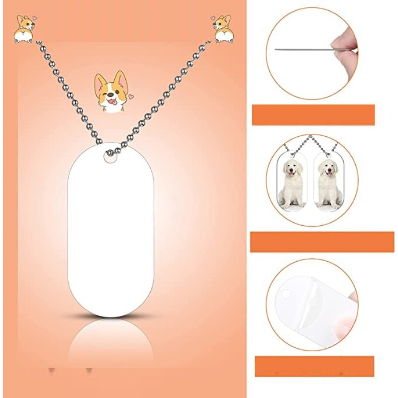 Pendants Double Sided Blank Stamping Metal Tags-Paw Print Pad
