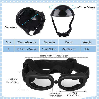 Small Dog Helmet Goggles UV Protection Doggy Sunglasses-Paw Print Pad