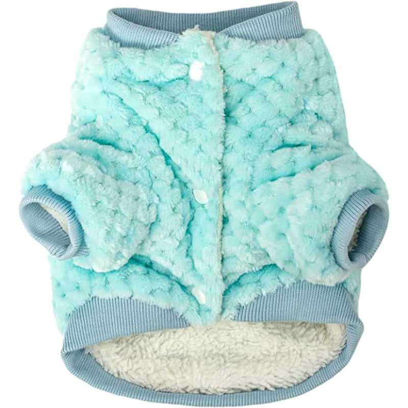 Dog Sweater, Warm Fur Soft Pet Clothes Vest Coat For Winter Christmas-Paw Print Pad