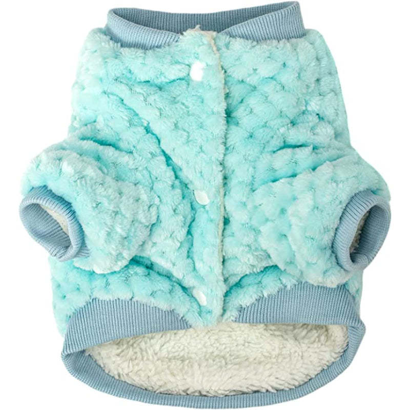 Dog Sweater, Warm Fur Soft Pet Clothes Vest Coat For Winter Christmas-Paw Print Pad