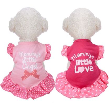 2 Pieces Dog Dresses For Small Dogs And Cats-Paw Print Pad