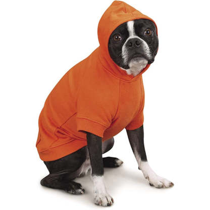 Vibrant Orange Basic Hoodie For Dogs-Paw Print Pad