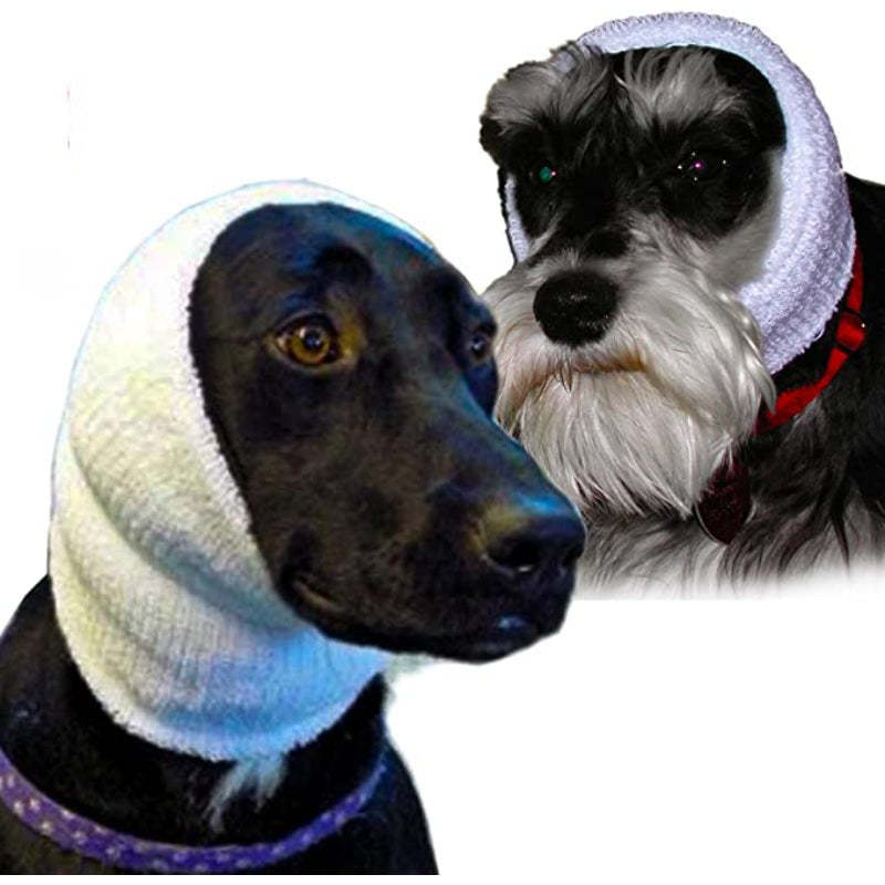 The Original Happy Hoodie For Dogs & Cats 2 Pack (1 Small, 1 Large) - The Grooming & Force Drying Miracle Tool For Relief & Calming Dogs-Paw Print Pad