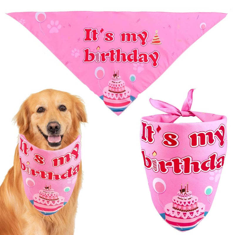 Dogs Birthday Bandanas Set With Birthday Hat-Paw Print Pad