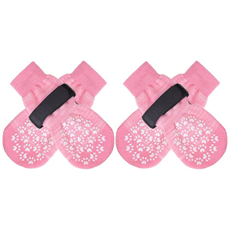 Double Side Anti-Slip Dog Socks Adjustable Pet Paw Protector-Paw Print Pad