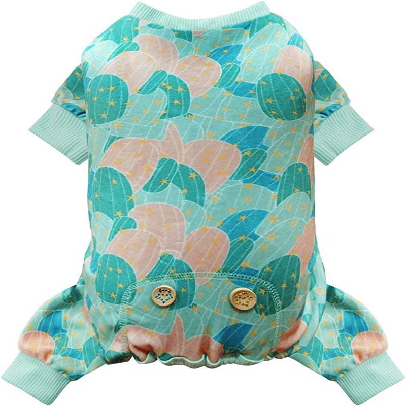 Dog Pajama Soft Material Stretchable Diamond Dogs Pajamas Onesie Pet Pjs Dogs Apparel for Small Dogs-Paw Print Pad