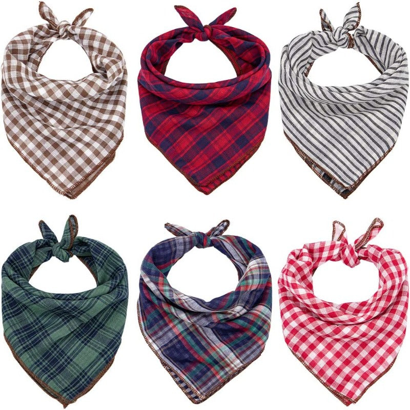 6 Pieces Birthday Gift On Christmas For Dog With Square Plaid Design-Paw Print Pad