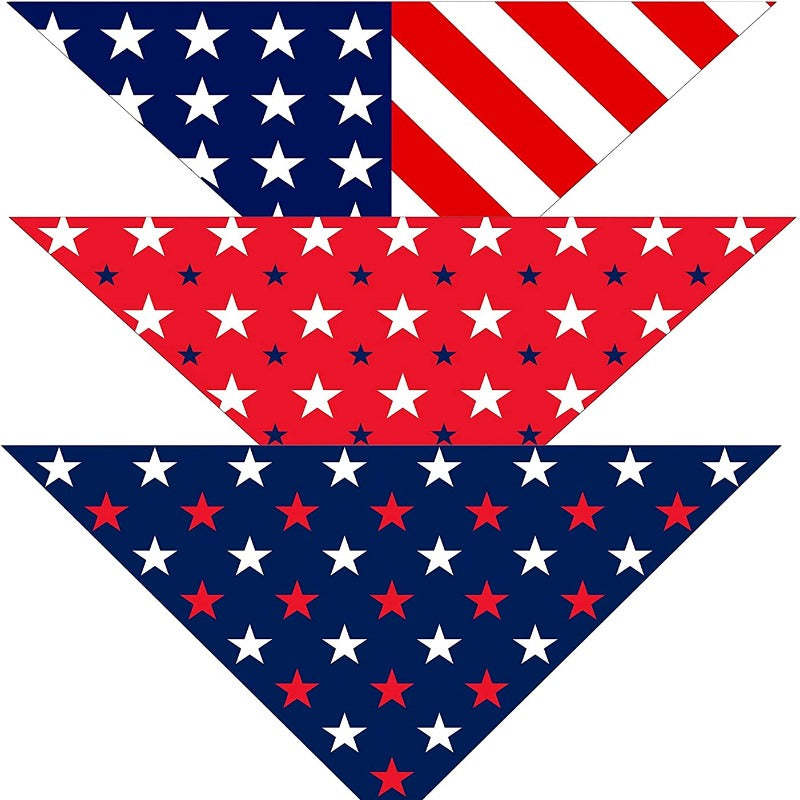 St. Patrick's Day Dog Bandanas 3-Pack Lucky Shamrock Clover Bandanna-Paw Print Pad