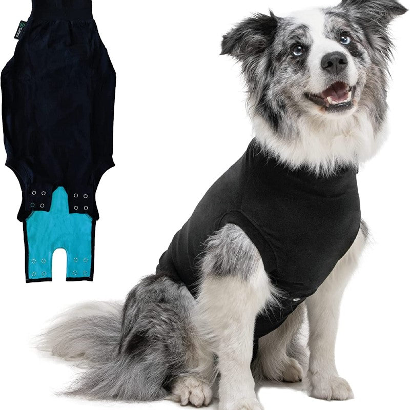 Suitical Original Recovery Suit - Breathable Full Body Shirt, Professional Alternative To Dog Cone-Paw Print Pad