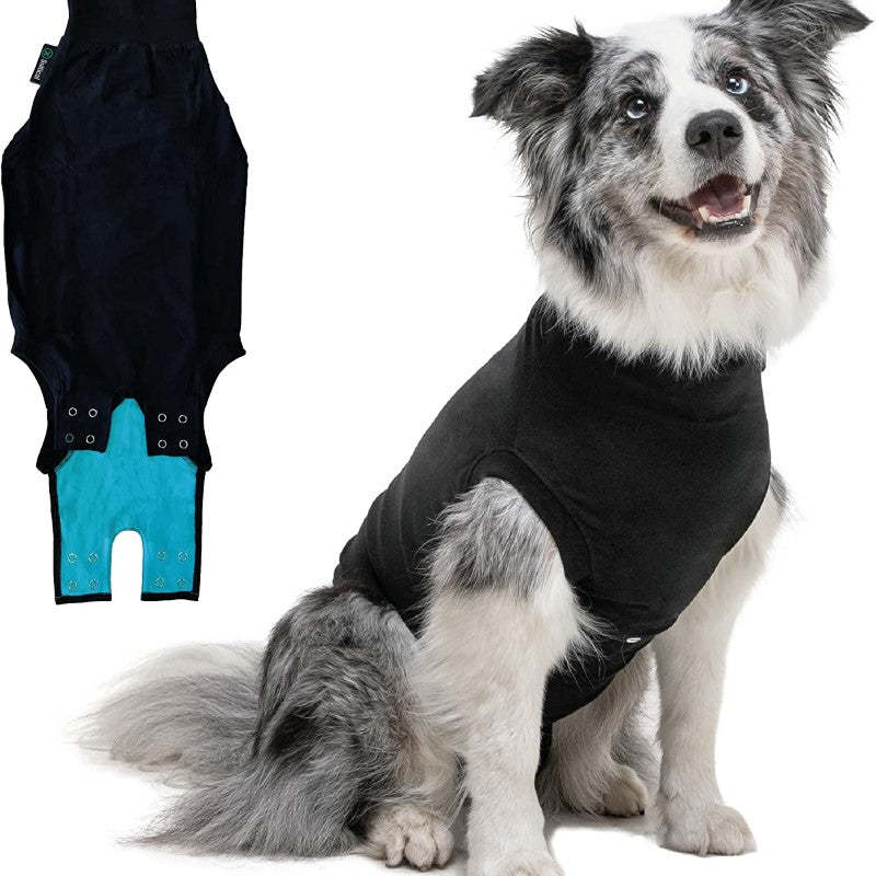 Suitical Original Recovery Suit - Breathable Full Body Shirt, Professional Alternative To Dog Cone-Paw Print Pad