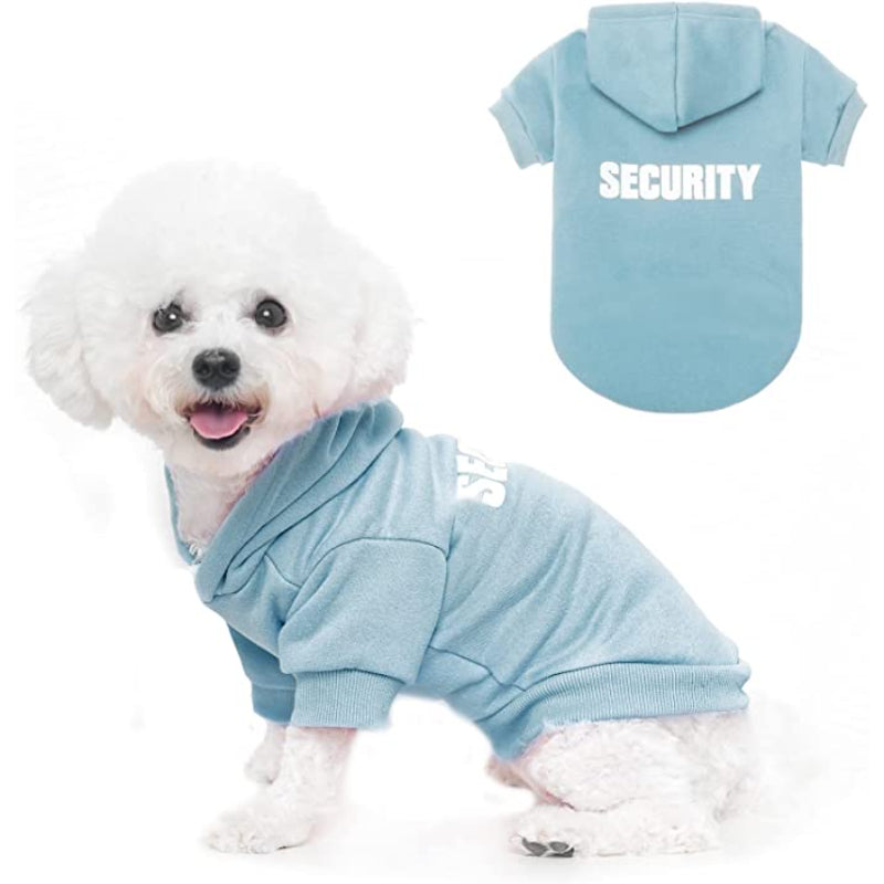 Security Dog Hoodies Puppy Sweater Cold Weather Dog Coats Soft Brushed Fleece Pet Clothes Hooded Sweatshirt For Dog Cat-Paw Print Pad