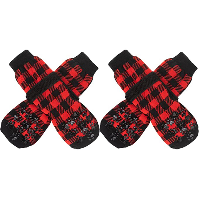 Double Side Anti-Slip Dog Socks Adjustable Pet Paw Protector-Paw Print Pad