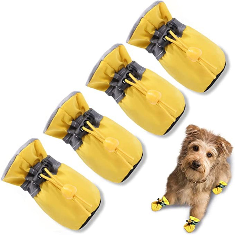 Dog Boots & Paw Protector, Anti-Slip Sole Winter Snow Dog Booties-Paw Print Pad