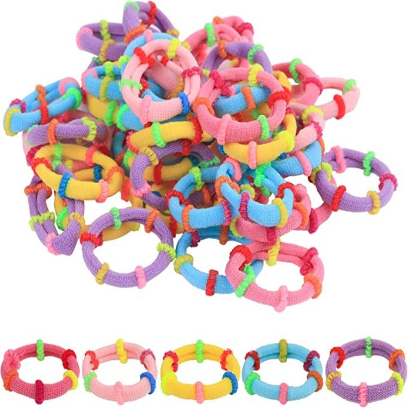 100 Pieces Colorful Puppy Rubber Bands For Small Dogs-Paw Print Pad
