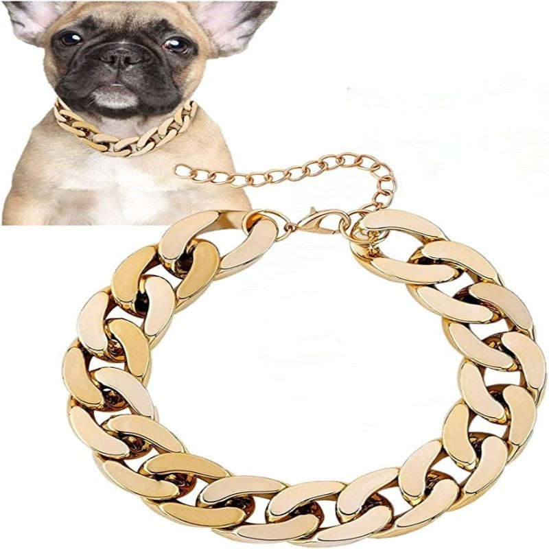 Rose Gold Link Chain Necklace For Dogs-Paw Print Pad
